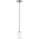 Bristo 1 Light 5.25 inch Satin Nickel Indoor Pendant Ceiling Light